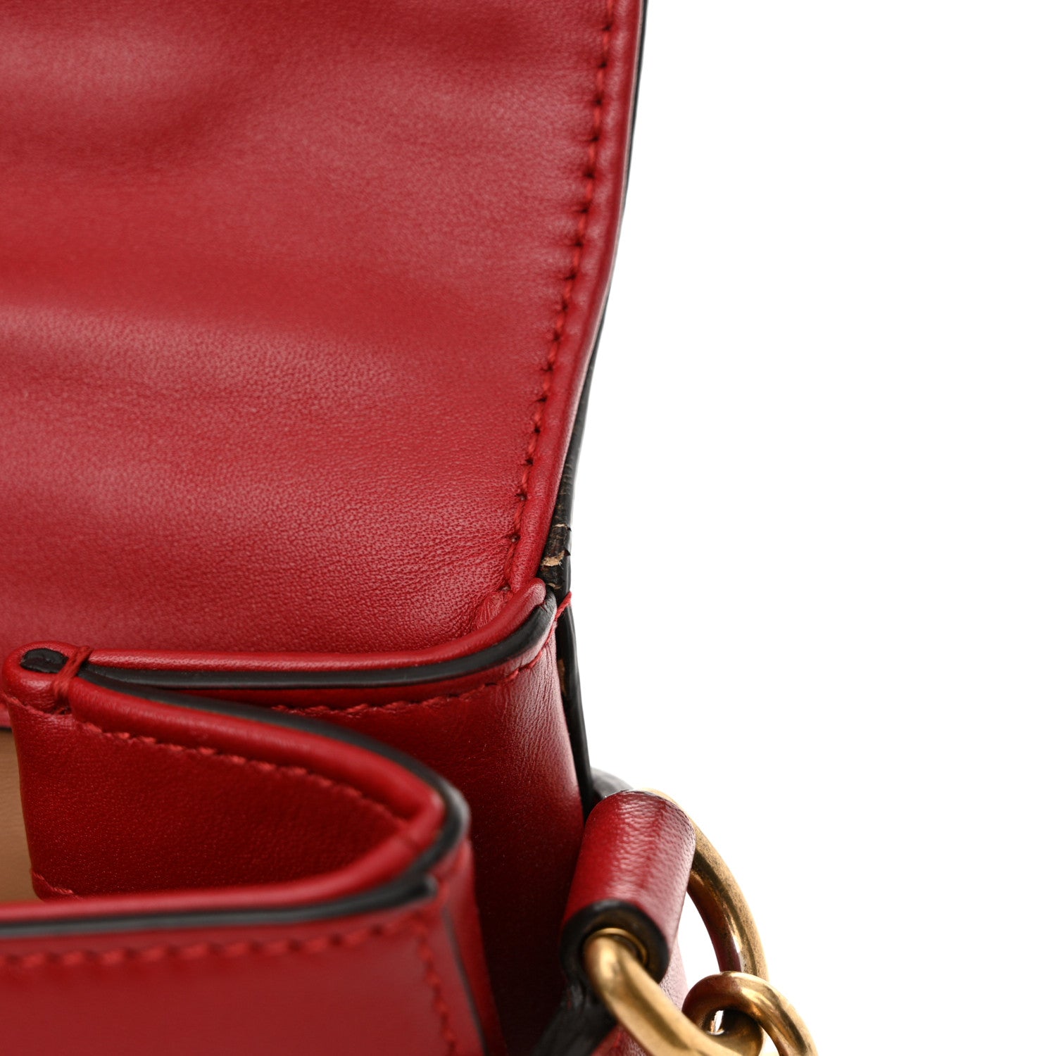 Gucci Nappa Pearl Studded Mini Queen Margaret Broadway Shoulder Bag Hibiscus Red 12 of 12