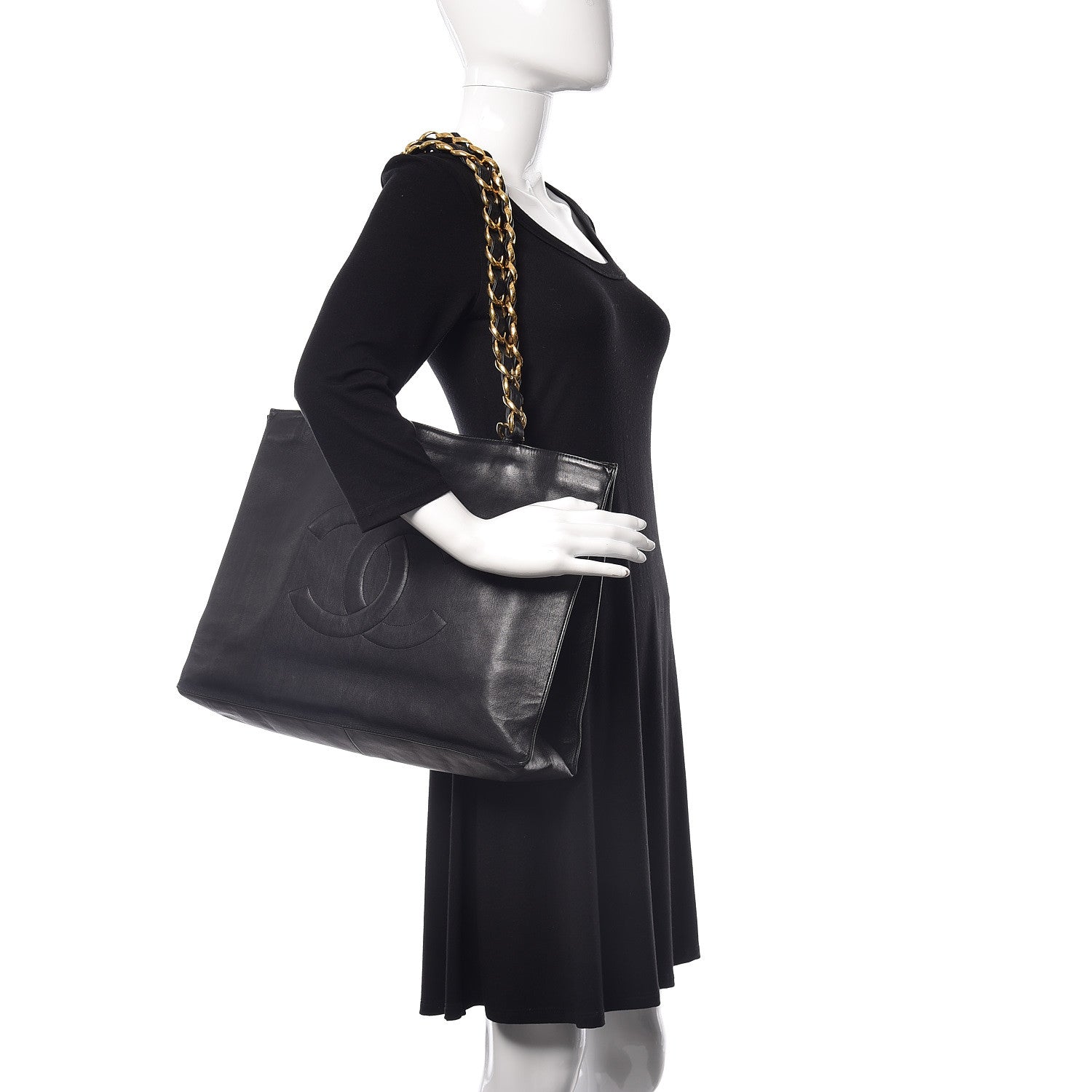 Chanel Lambskin CC Tote Black 2 of 11