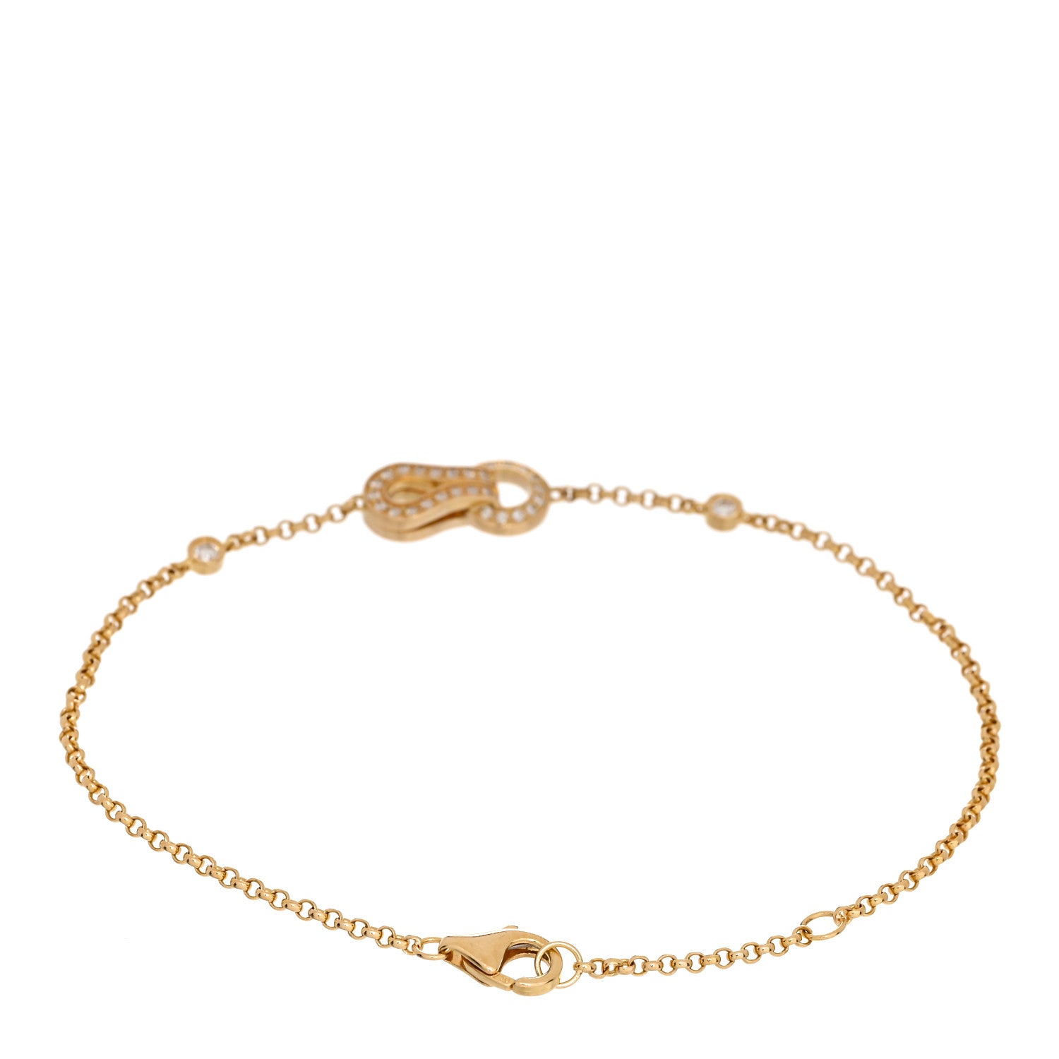 Cartier 18K Yellow Gold Diamond Agrafe Chain Bracelet 2 of 3