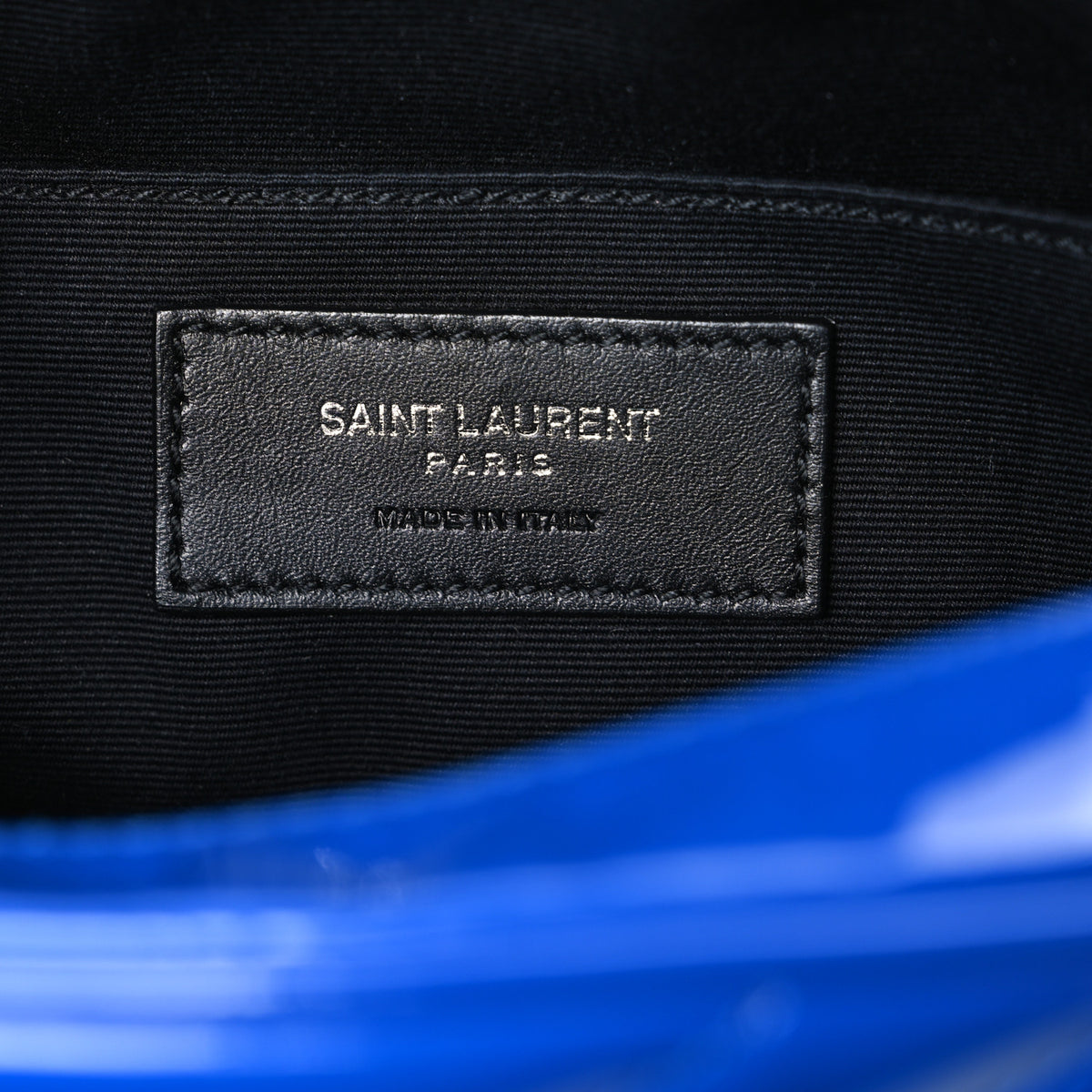 Saint Laurent Patent Calfskin Matelasse Monogram Lou Camera Bag Royal Blue 6 of 10
