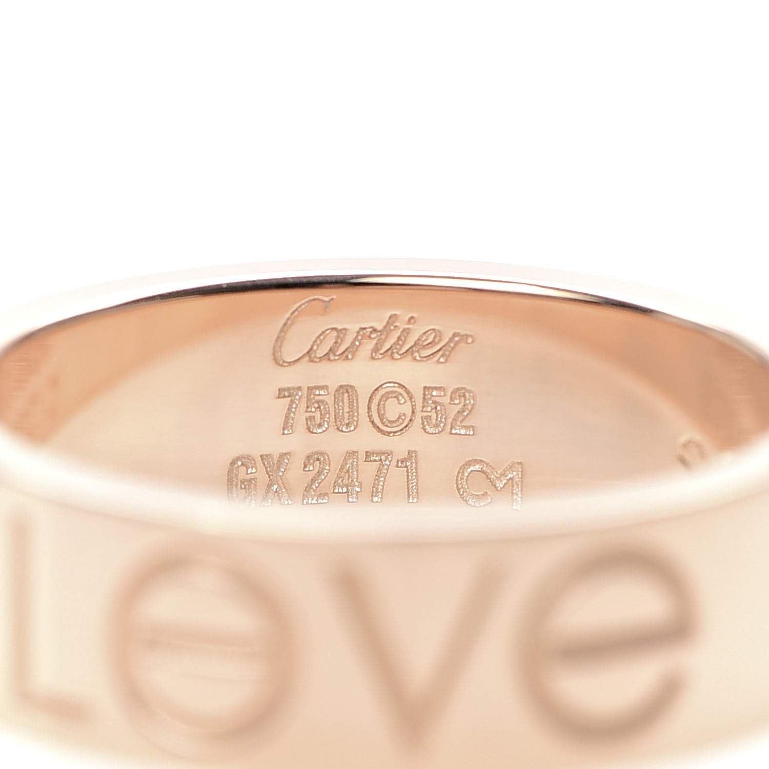 Cartier 18K Pink Gold 5.5mm Engraved LOVE Ring 52 6 4 of 6