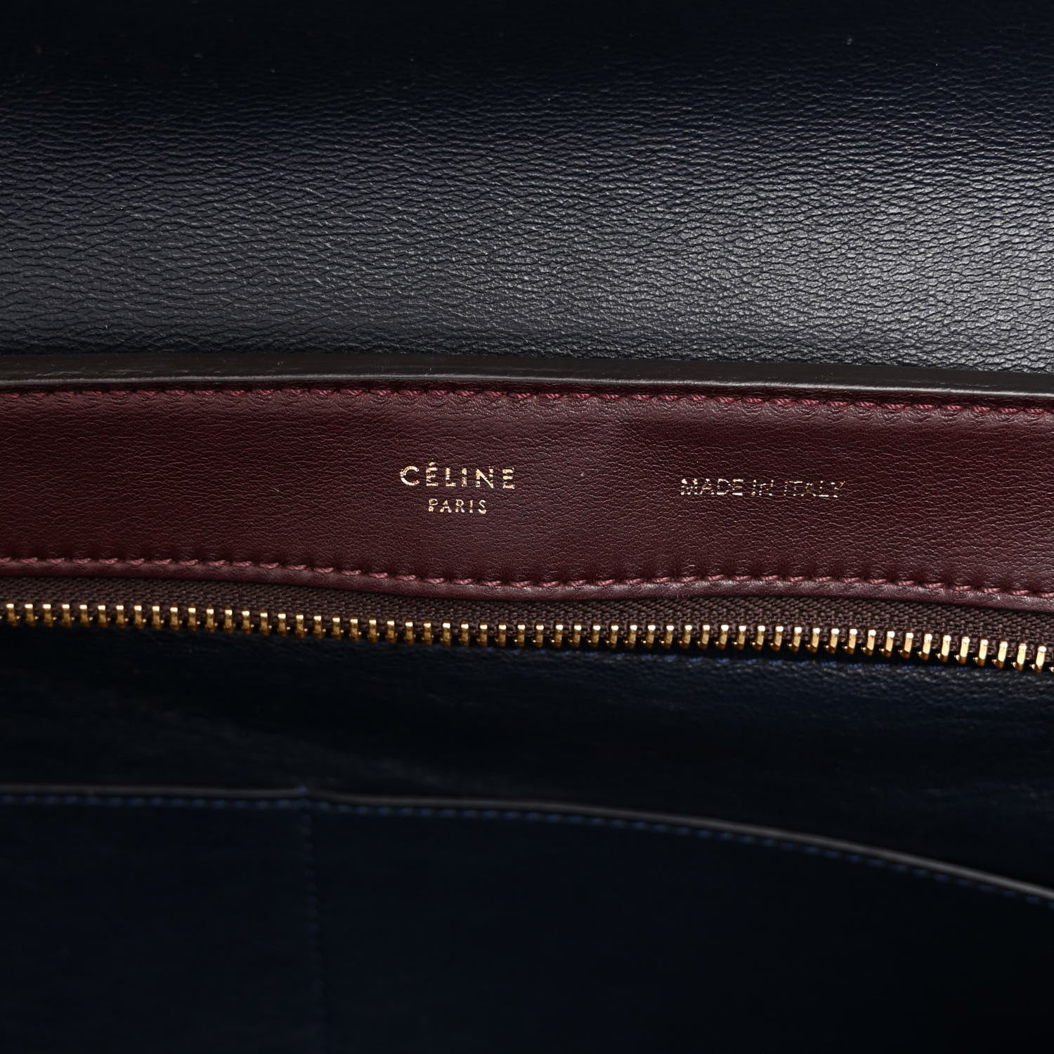 Celine Calfskin Suede Tri-Color Medium Trapeze Burgundy 6 of 11