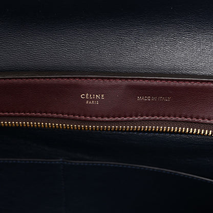 Celine Calfskin Suede Tri-Color Medium Trapeze Burgundy 6 of 11