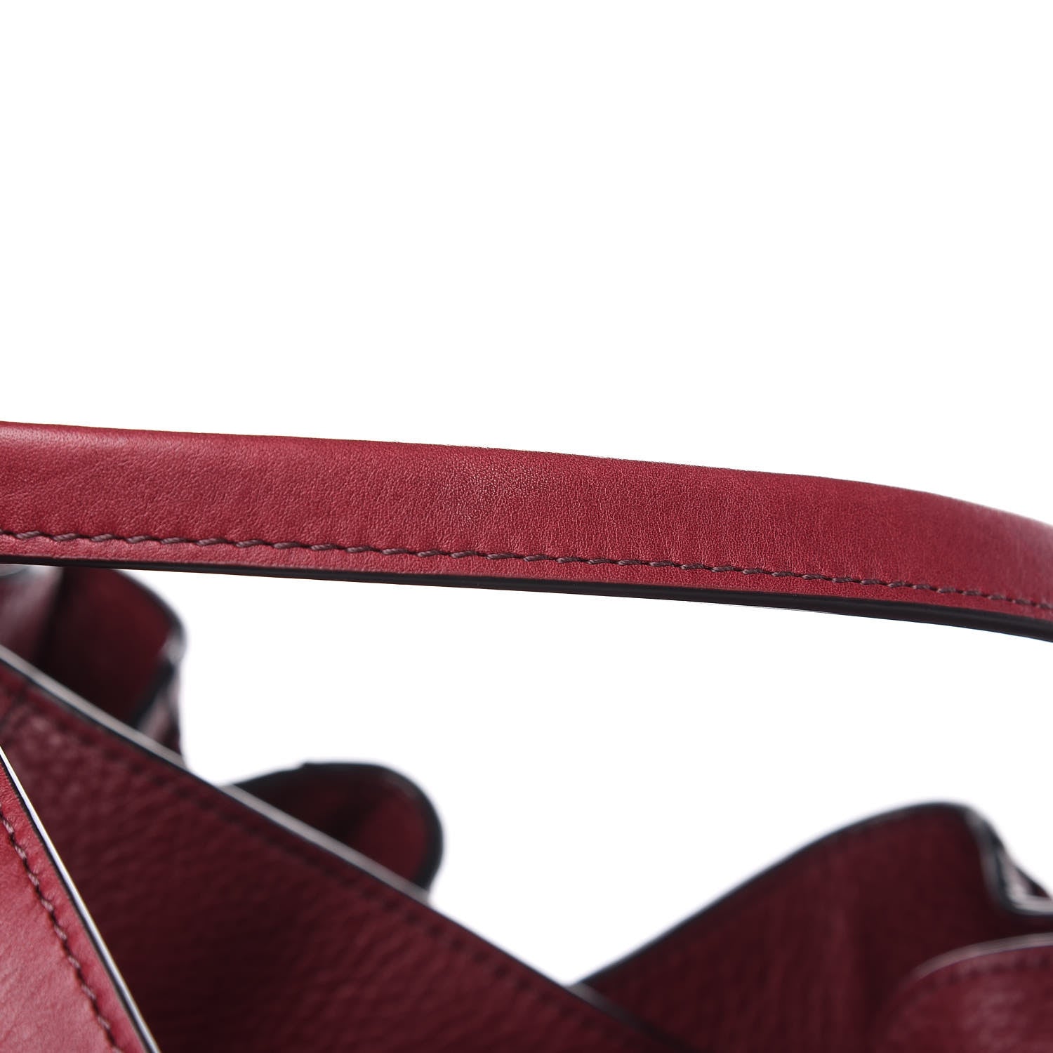 Burberry Grainy Calfskin House Check Medium Maidstone Burgundy Red 13 of 13