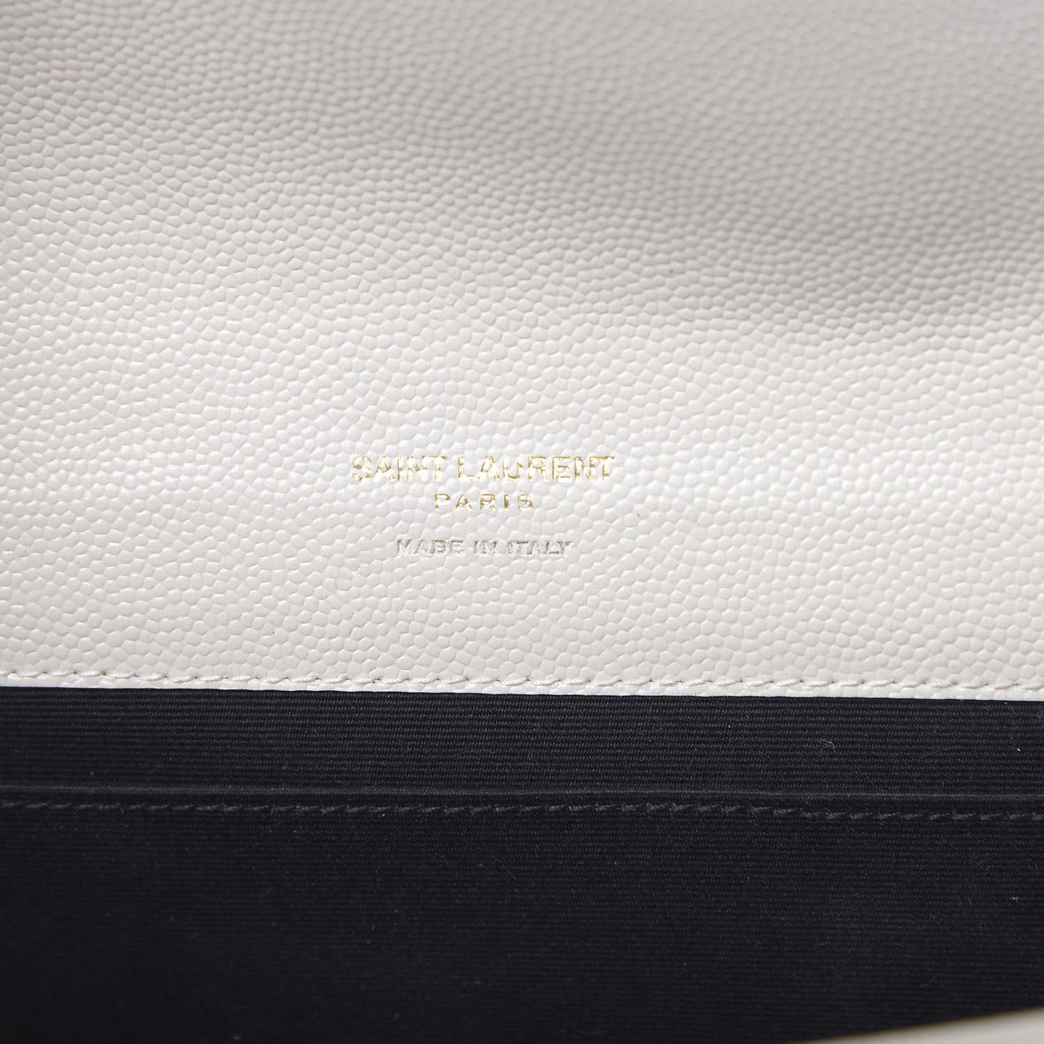 Saint Laurent Grain De Poudre Matelasse Chevron Monogram Envelope Clutch Blanc Vintage 6 of 11