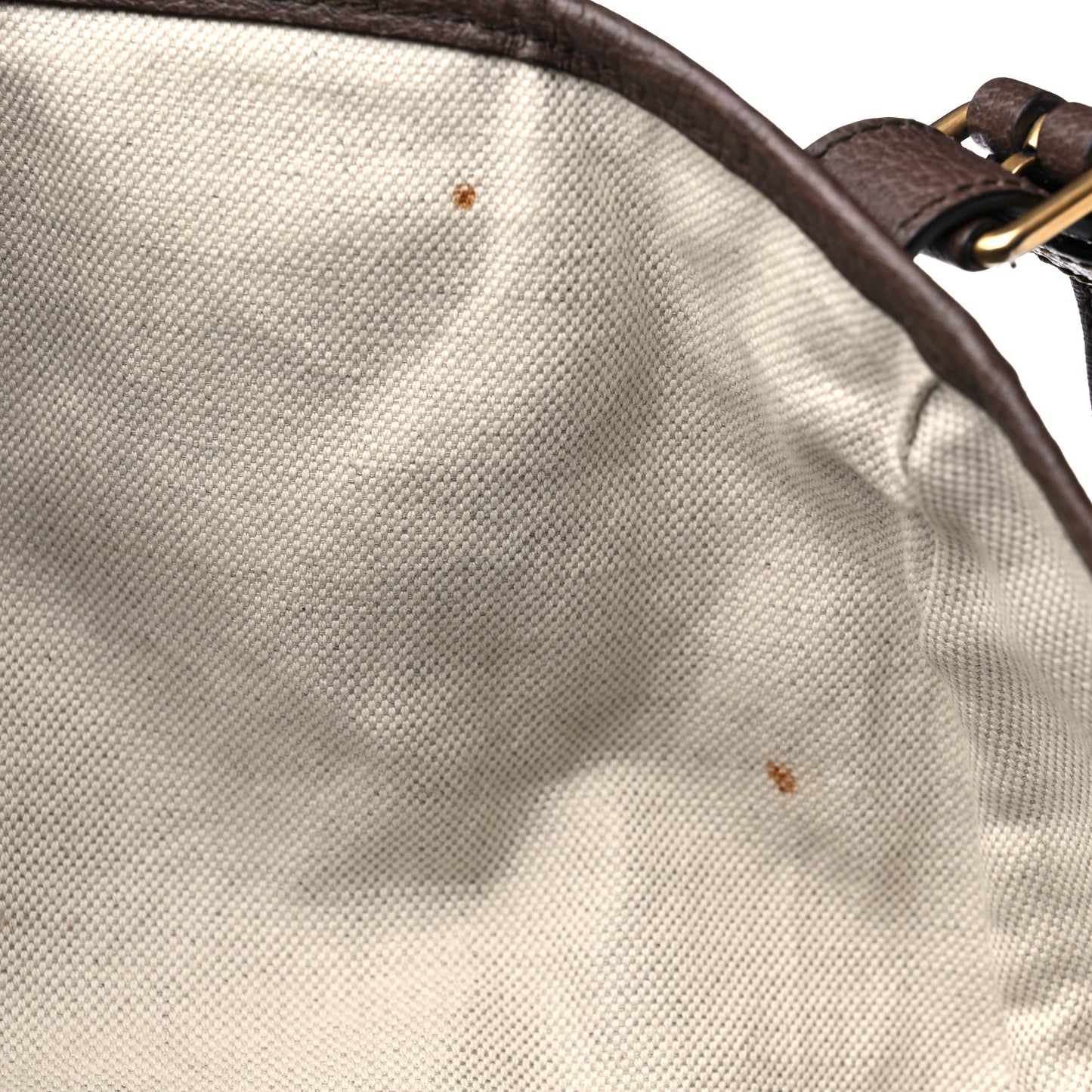 GG Supreme Monogram Medium Ophidia Double Buckle Backpack Brown