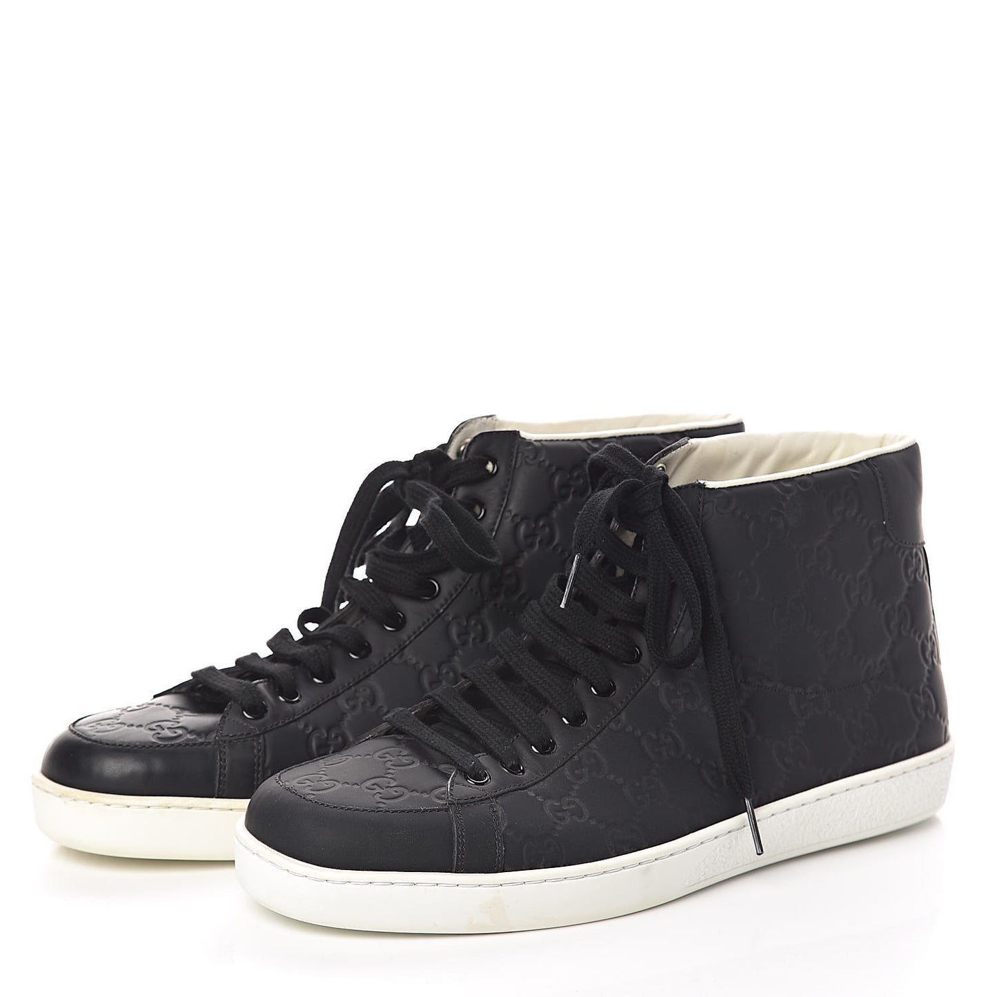 Rubber Guccissima Mens High Top Sneakers 8.5 Black
