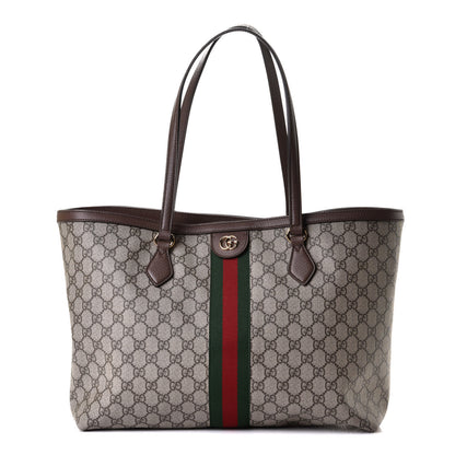Gucci GG Supreme Monogram Medium Ophidia Shopping Tote Brown 1 of 5