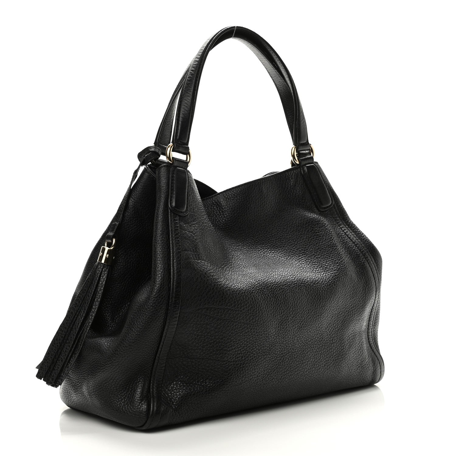 Gucci Pebbled Calfskin Medium Soho Shoulder Bag Black 3 of 11
