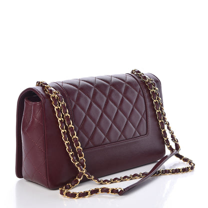 Chanel Sheepskin Quilted Vintage Mademoiselle Flap Dark Red 3 of 10
