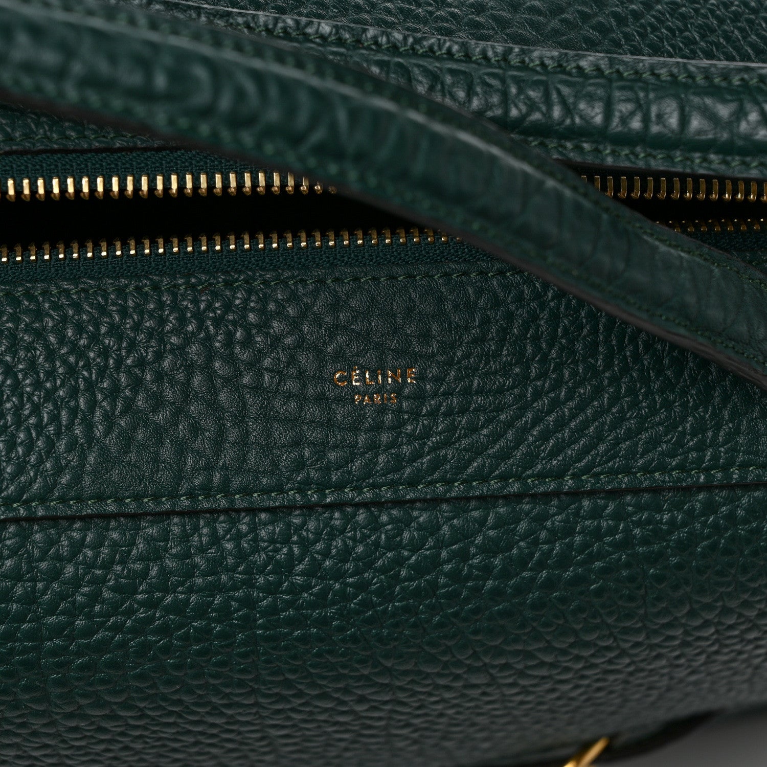 Celine Bullhide Calfskin Small Ring Bag Dark Green 7 of 9