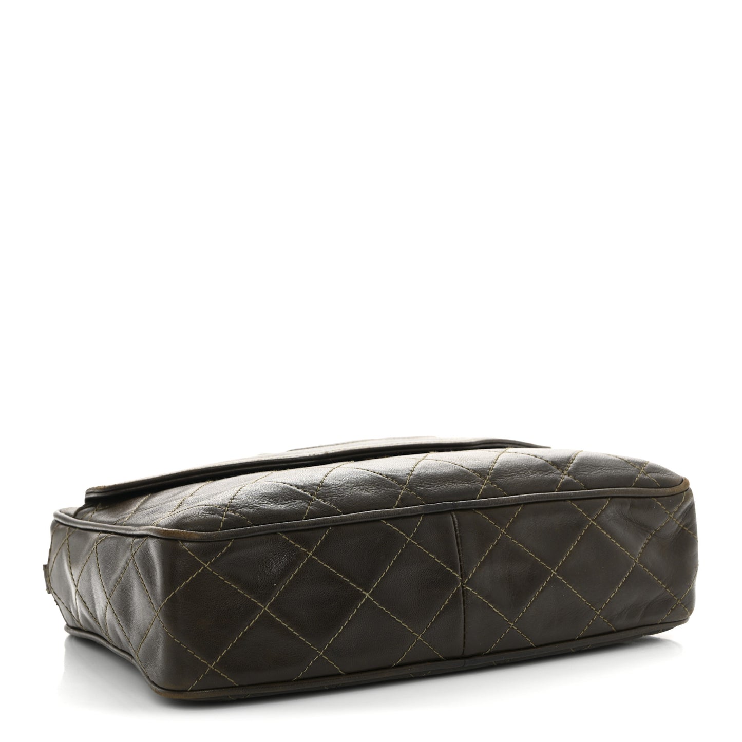 Lambskin Quilted Tassel Camera Case Brown