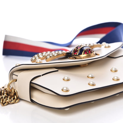 Gucci Nappa Pearl Studded Mini Queen Margaret Broadway Shoulder Bag Mystic White 8 of 11