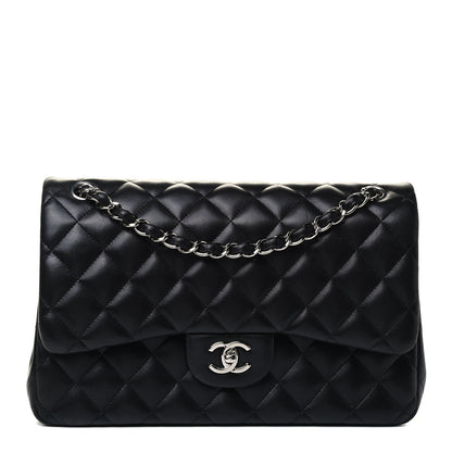 Chanel Lambskin Quilted Jumbo Double Flap Black 1 of 4
