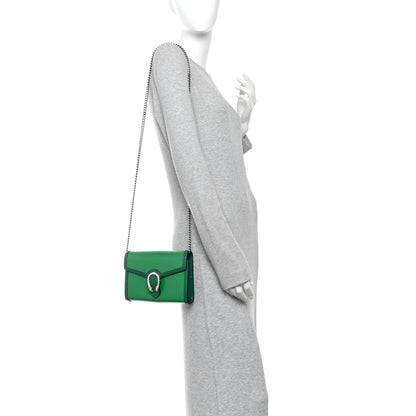 Gucci Azalea Calfskin Enamel Mini Dionysus Chain Wallet New Shamarock Emerald 2 of 10