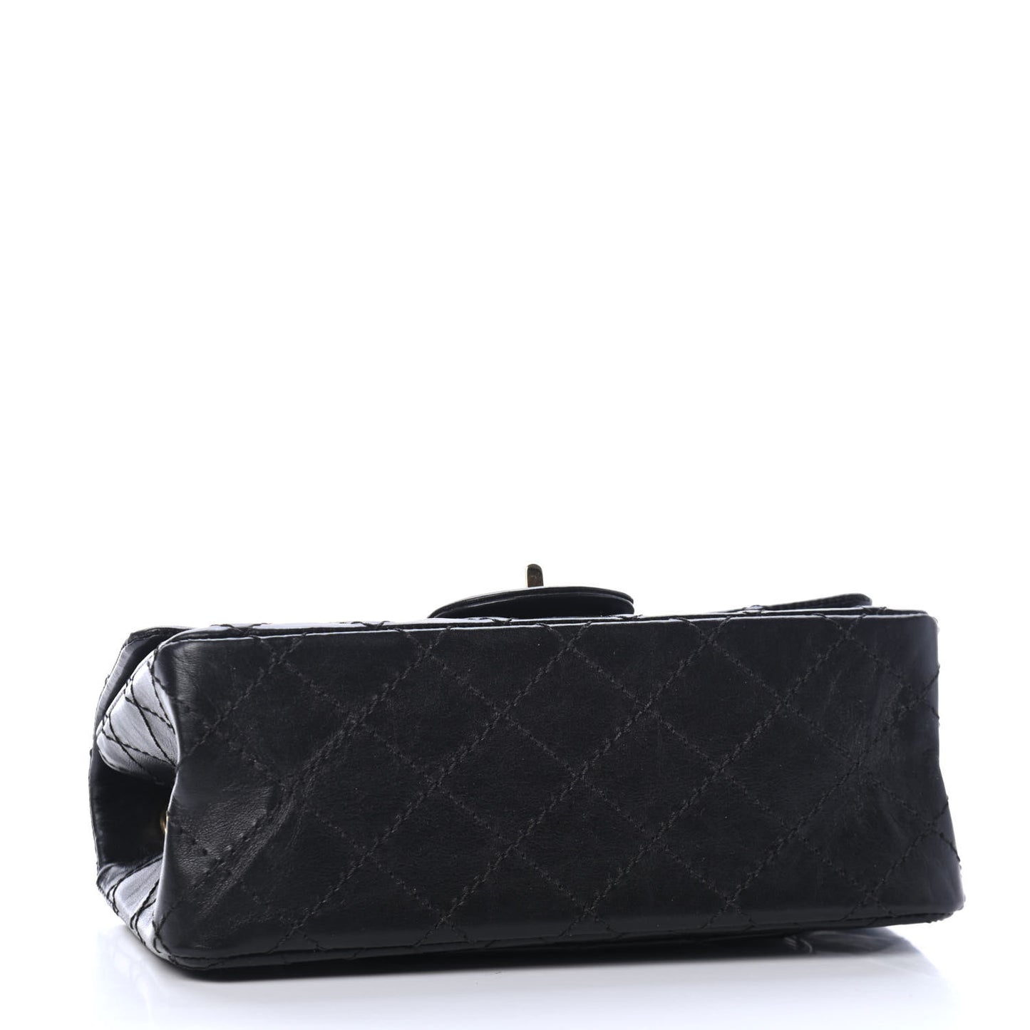 Aged Calfskin Quilted 2.55 Reissue Mini Flap Black