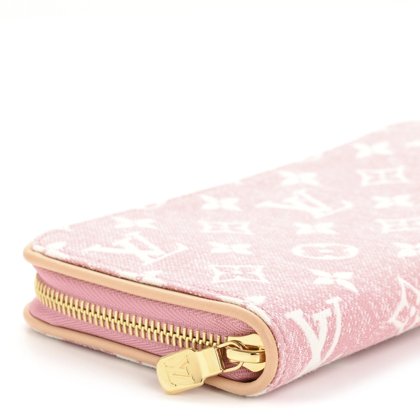 Denim Monogram Jacquard Zippy Wallet Pink
