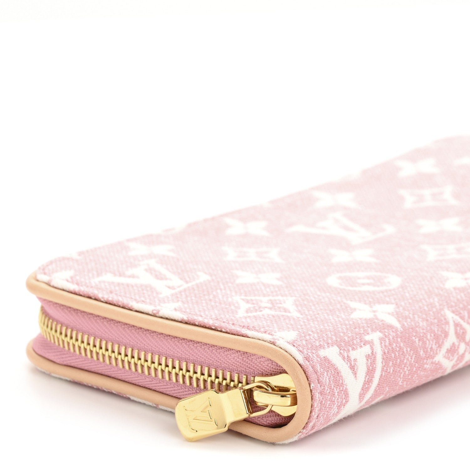 Louis Vuitton Denim Monogram Jacquard Zippy Wallet Pink 4 of 7