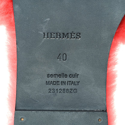 Hermes Woolskin Oran Sandals 40 Rose Du Desert 6 of 8