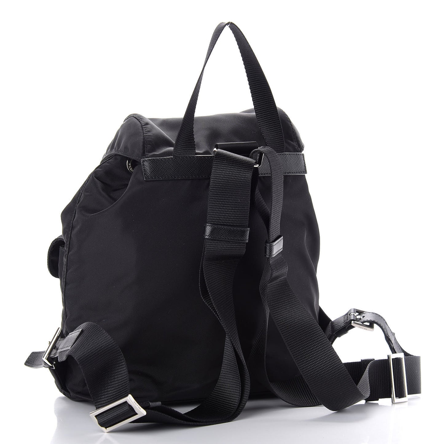 Tessuto Nylon Saffiano Medium Backpack Black