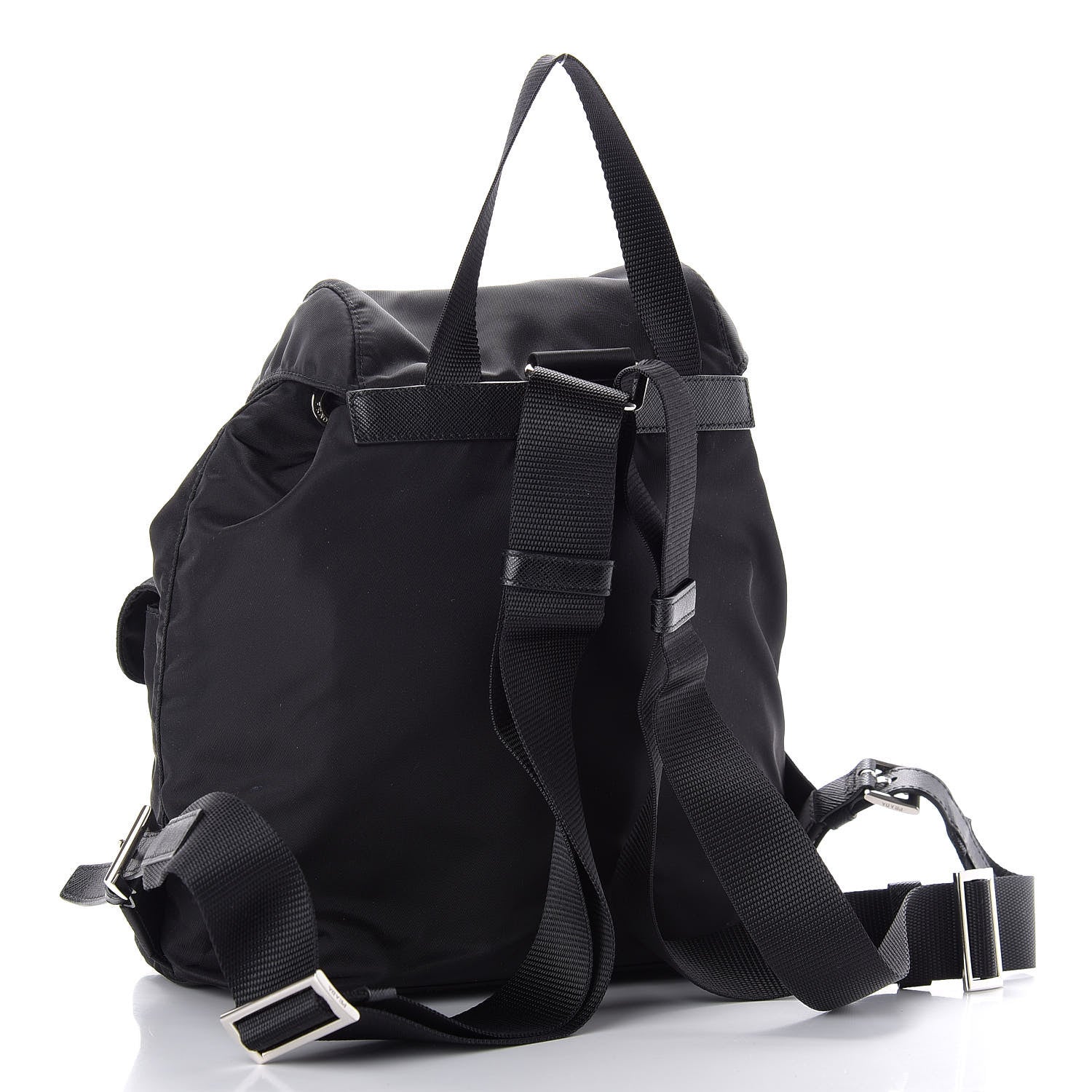 Prada Tessuto Nylon Saffiano Medium Backpack Black 2 of 8
