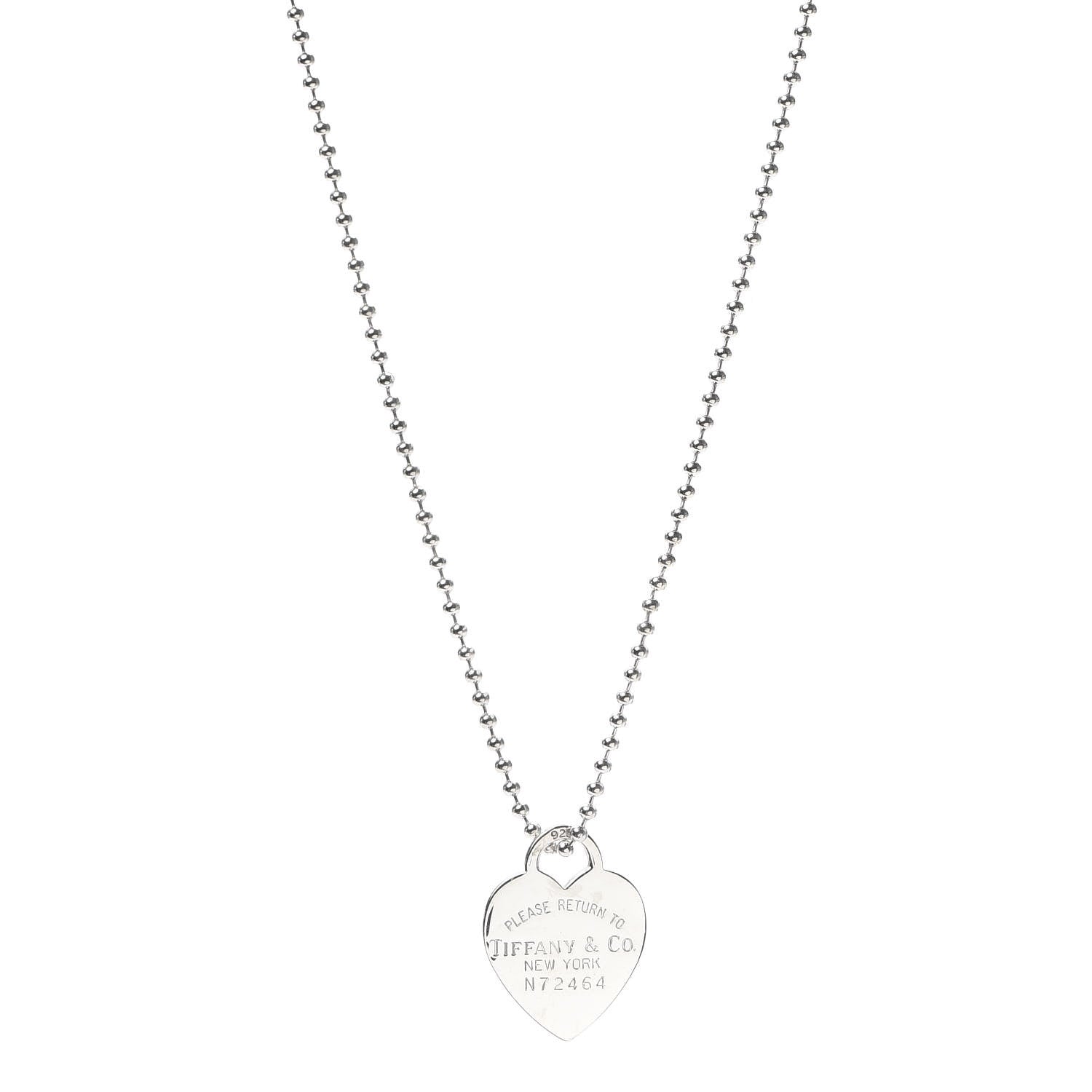 Tiffany Sterling Silver Long Return to Tiffany Heart Pendant Necklace 1 of 6