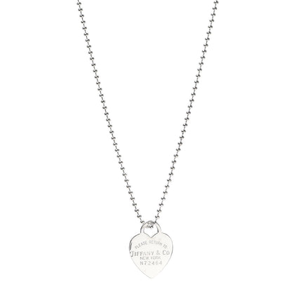 Tiffany Sterling Silver Long Return to Tiffany Heart Pendant Necklace 1 of 6