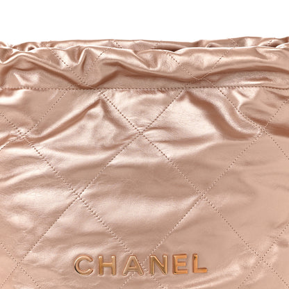 Chanel Metallic Calfskin Quilted Small Chanel 22 Pink 17 of 21