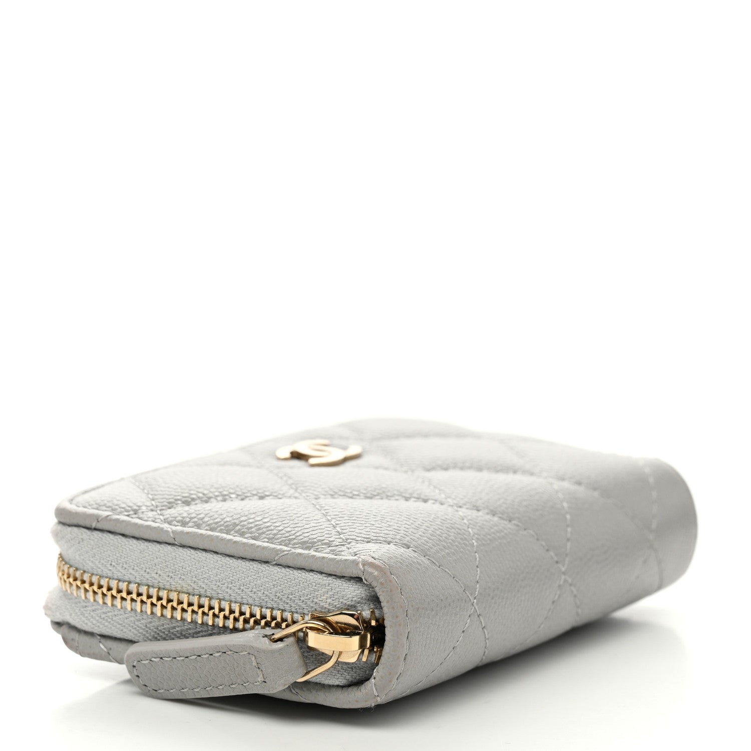 Chanel Caviar Quilted Zip Coin Purse Grey 4 of 8