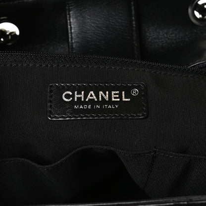 Chanel Lambskin Quilted Large Drawstring Bag Black 6 of 10