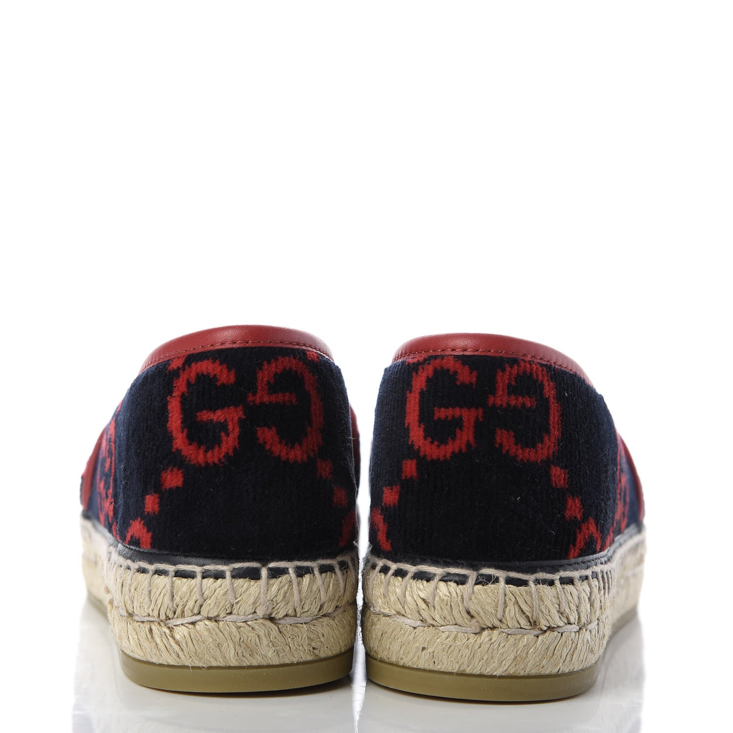 Gucci Terry Cloth GG Monogram Espadrilles 37 Blue Red 6 of 10