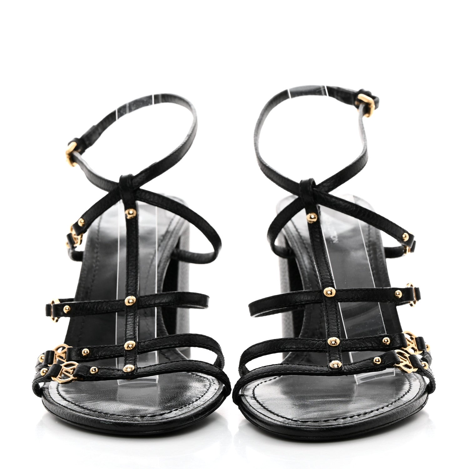 Louis Vuitton Calfskin Roma Sandals 39 Black 2 of 8
