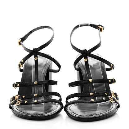 Louis Vuitton Calfskin Roma Sandals 39 Black 2 of 8