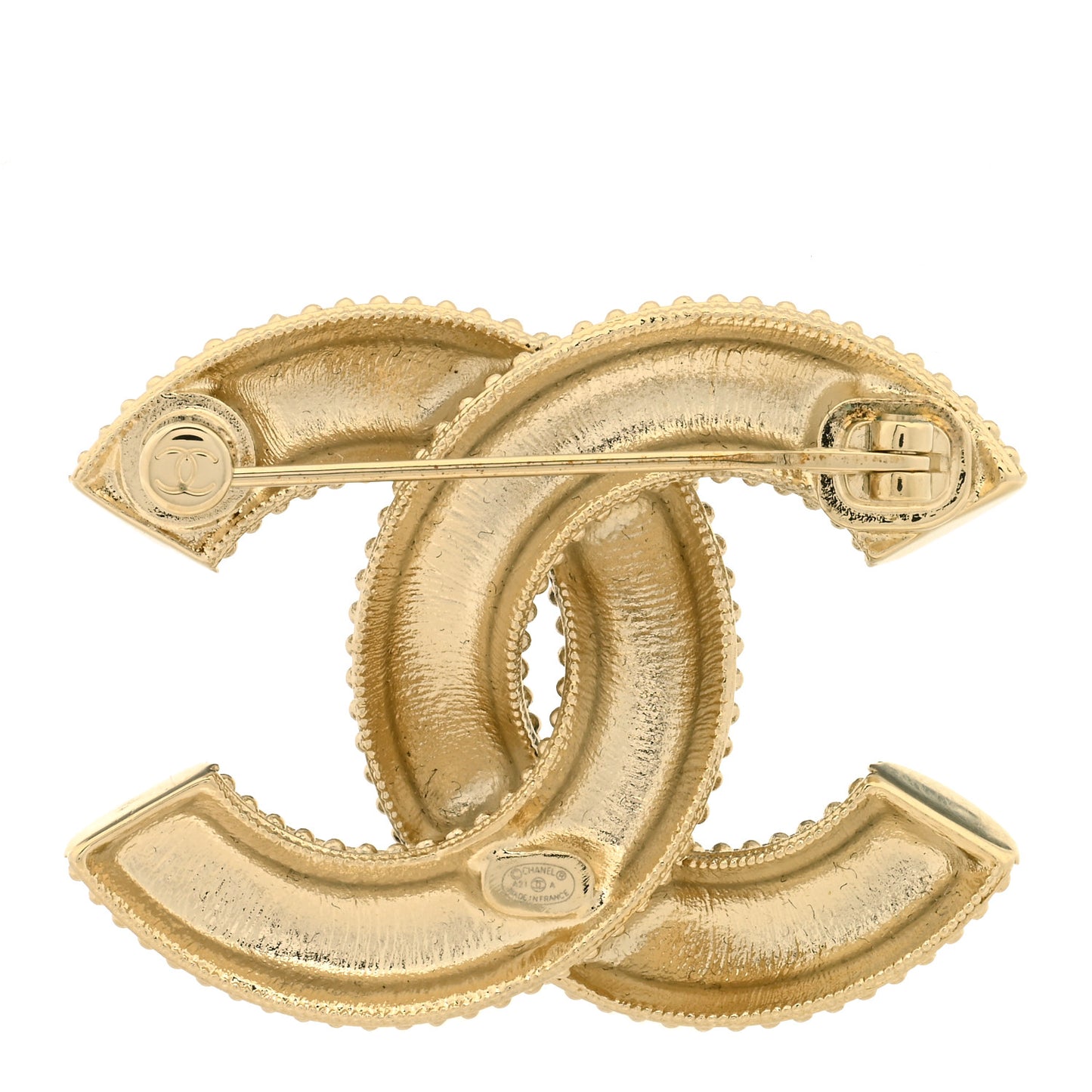 Enamel CC Brooch Black Gold
