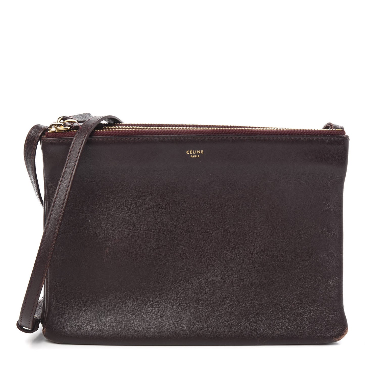 Smooth Lambskin Small Trio Crossbody Bag Burgundy