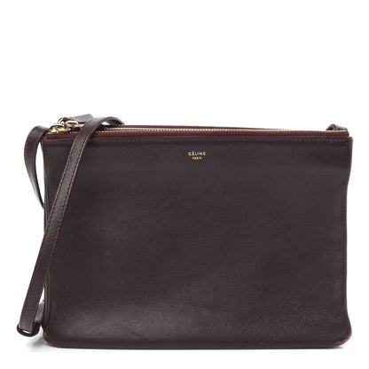 Celine Smooth Lambskin Small Trio Crossbody Bag Burgundy 1 of 11