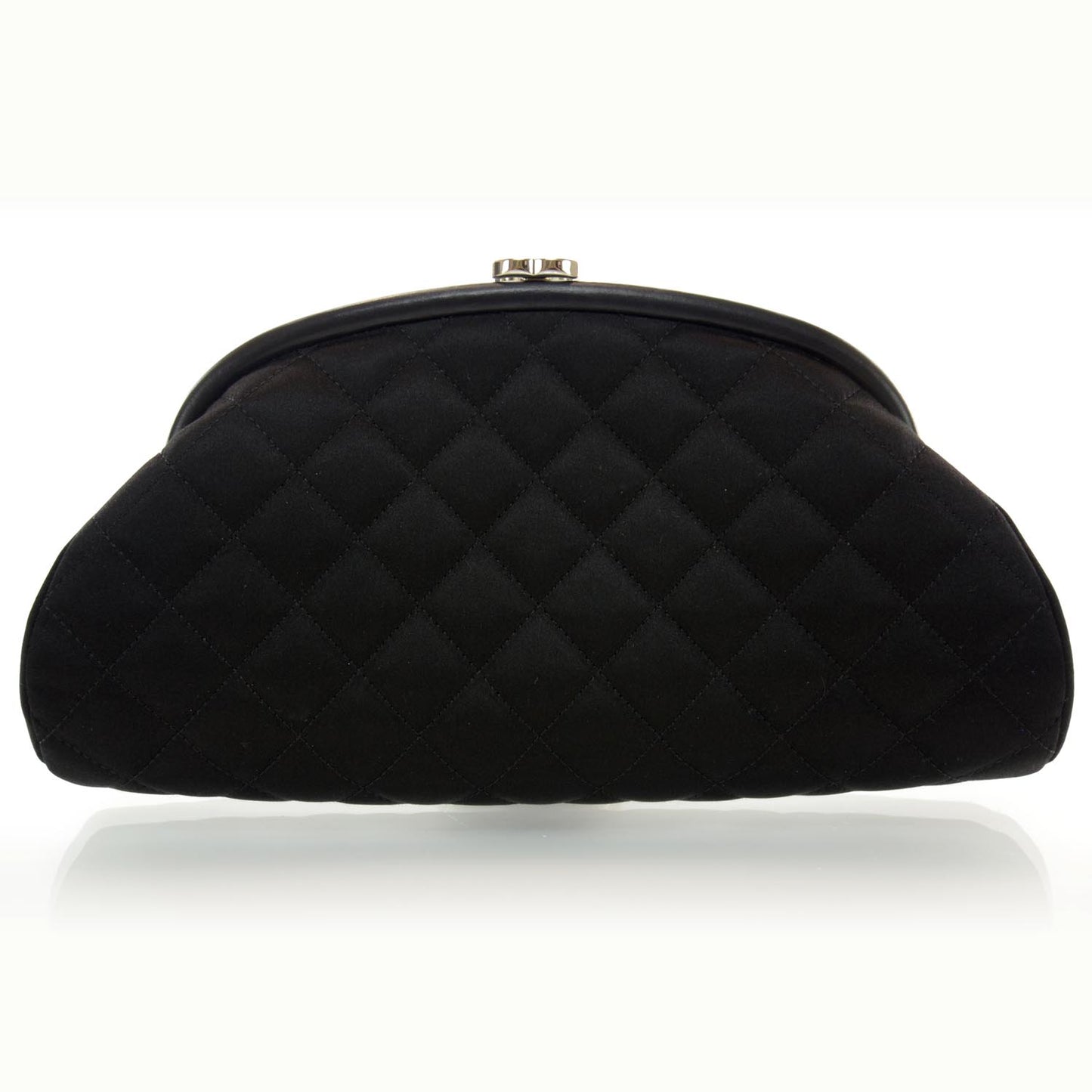 Satin Quilted Timeless Clutch Black