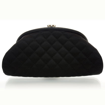 Chanel Satin Quilted Timeless Clutch Black 1 of 9