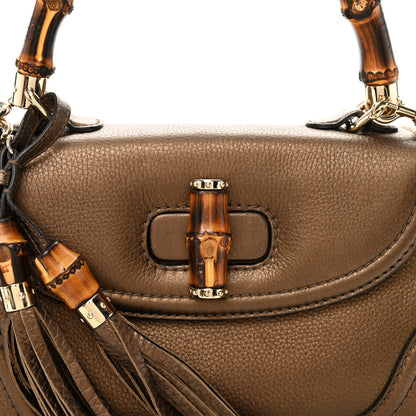 Gucci Metallic Calfskin Medium New Bamboo Top Handle Bag Bronze 9 of 16
