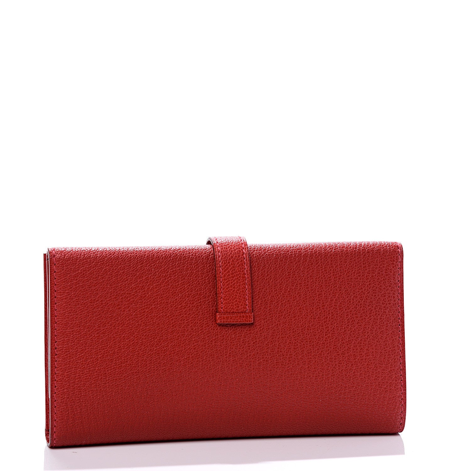 Hermes Chevre Mysore Bearn Gusset Wallet Rouge Garance 2 of 8