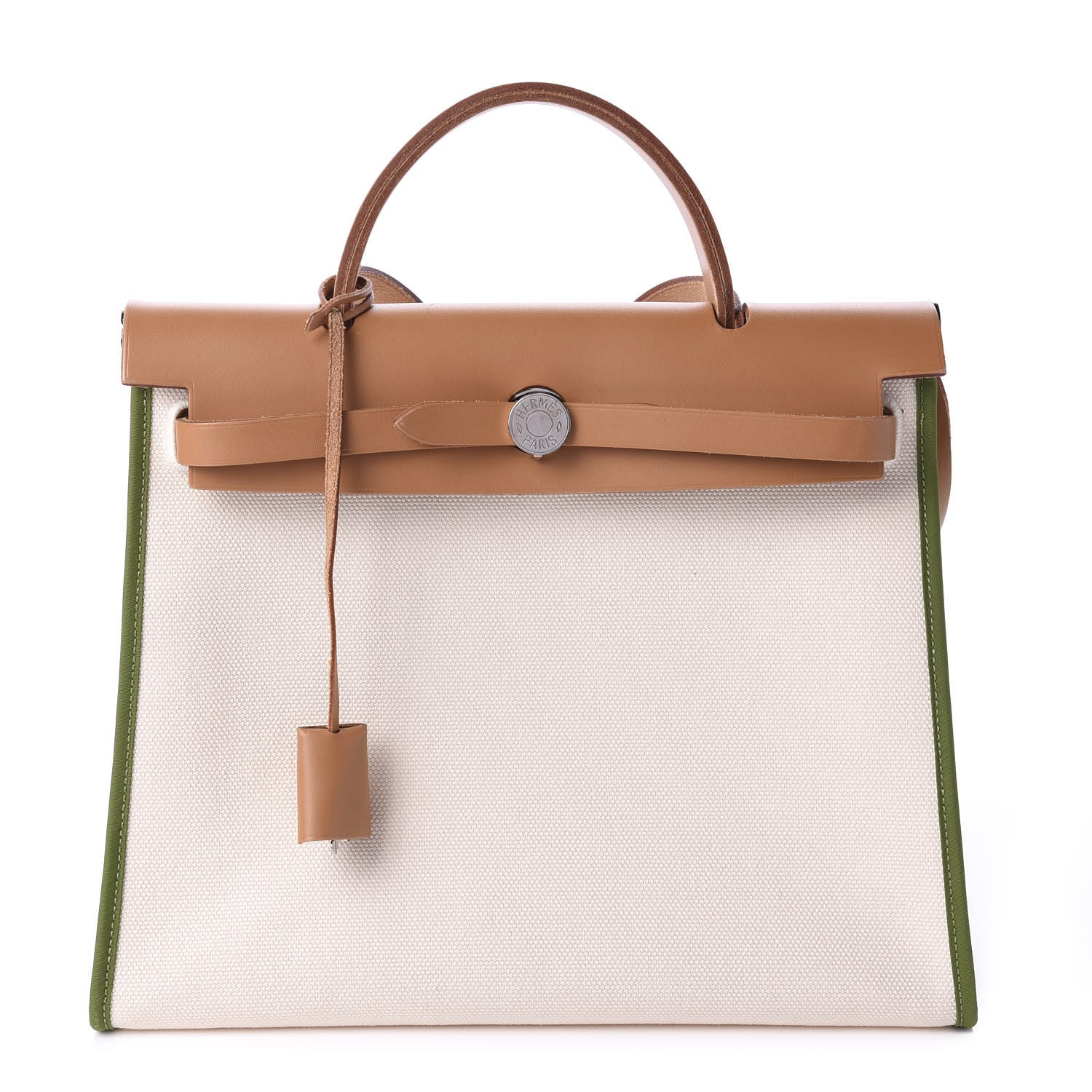 Hermes Toile Goeland Viking Vache Hunter Herbag Zip 31 PM Ecru Pelouse 4 of 12