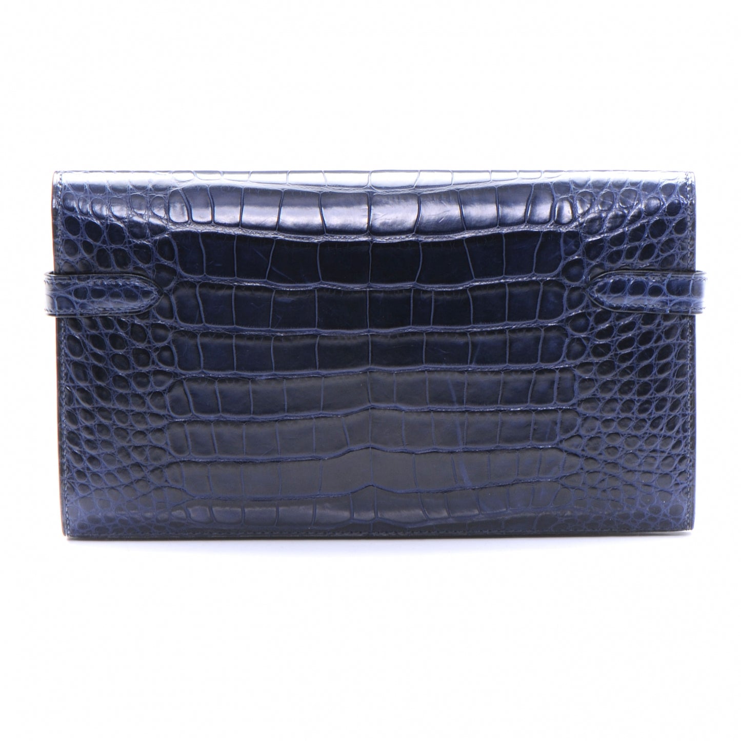 Matte Alligator Kelly Longue Wallet Bleu Abysse