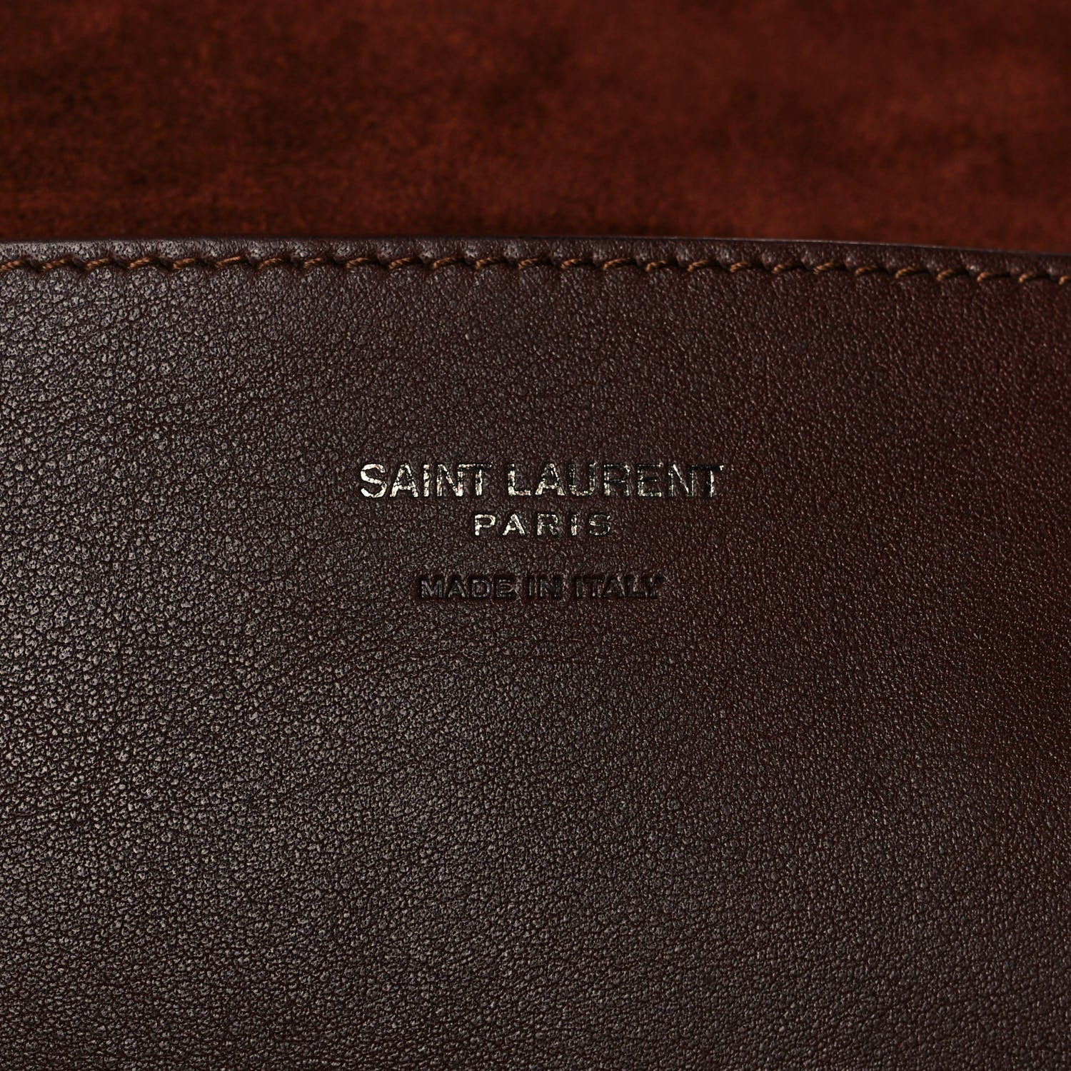 Saint Laurent Calfskin Woven Patti Tote Brown 6 of 10