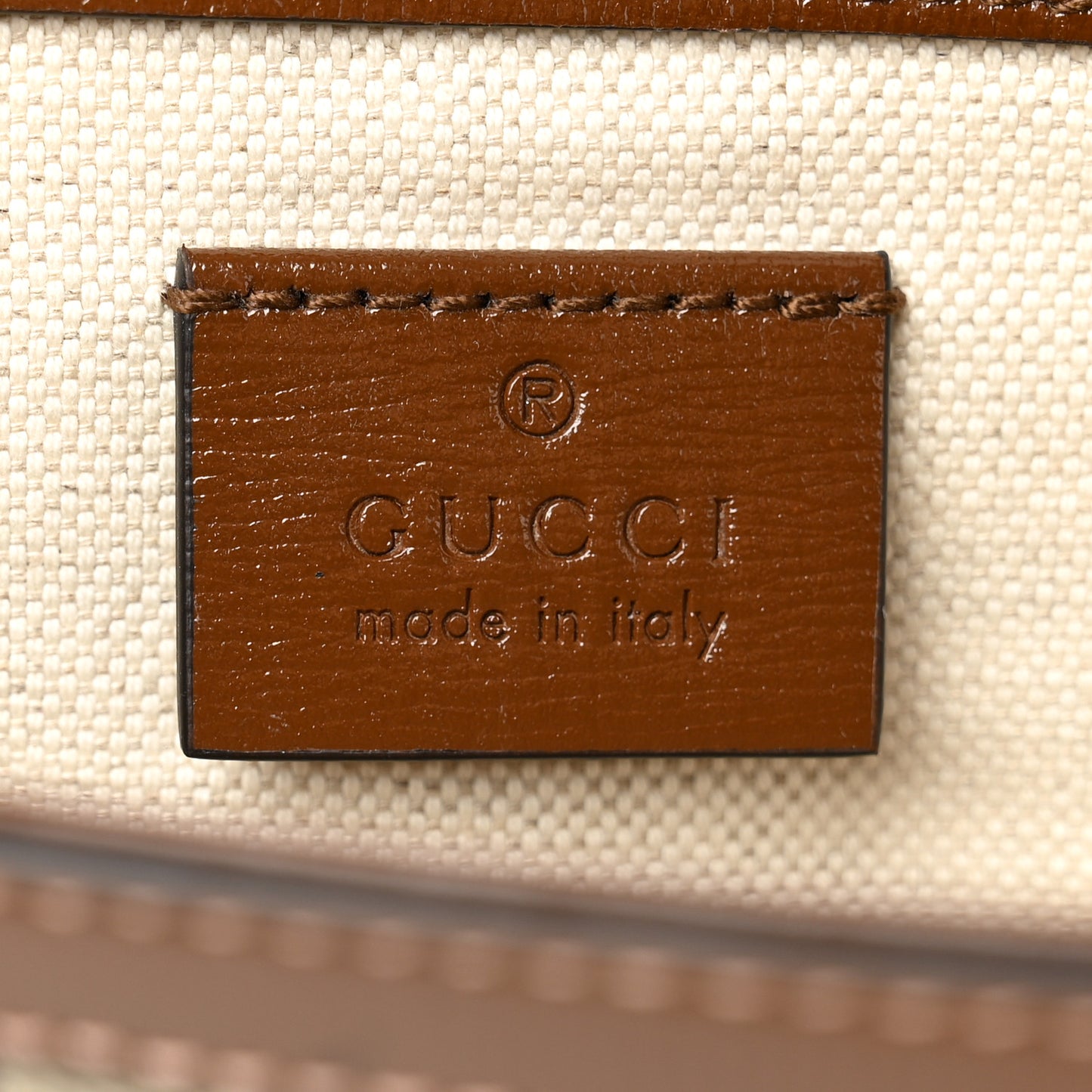 GG Supreme Monogram Web Mini Horsebit 1955 Shoulder Bag Beige Ebony Brown Sugar