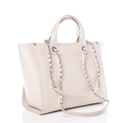 Chanel Caviar Small Studded Deauville Tote Ivory 3 of 10