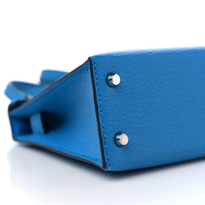 Hermes Chevre Mysore Mini Kelly Sellier 20 Bleu Hydra 8 of 10