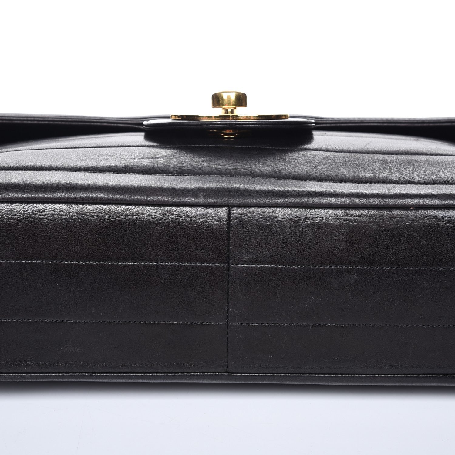 Chanel Lambskin Horizontal Quilt Jumbo Single Flap Black 10 of 14