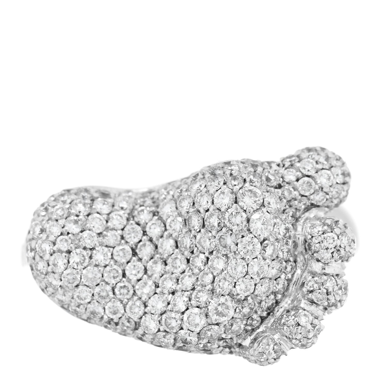 Pasquale Bruni 18K White Gold Diamond Baby Foot Ring 53 6.25 1 of 4