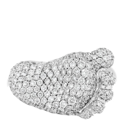 Pasquale Bruni 18K White Gold Diamond Baby Foot Ring 53 6.25 1 of 4