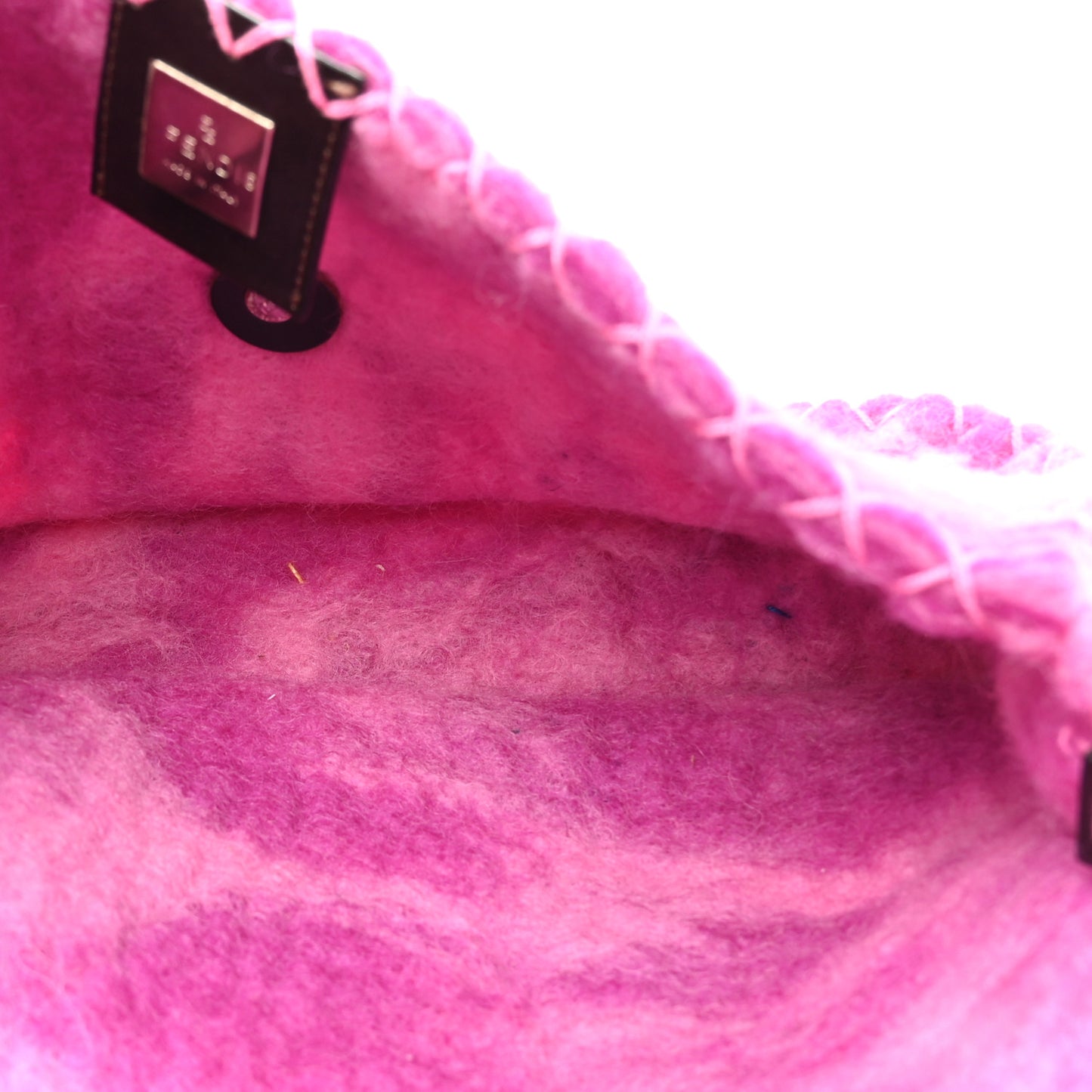 Felt Flower Applique Baguette Pink Multicolor